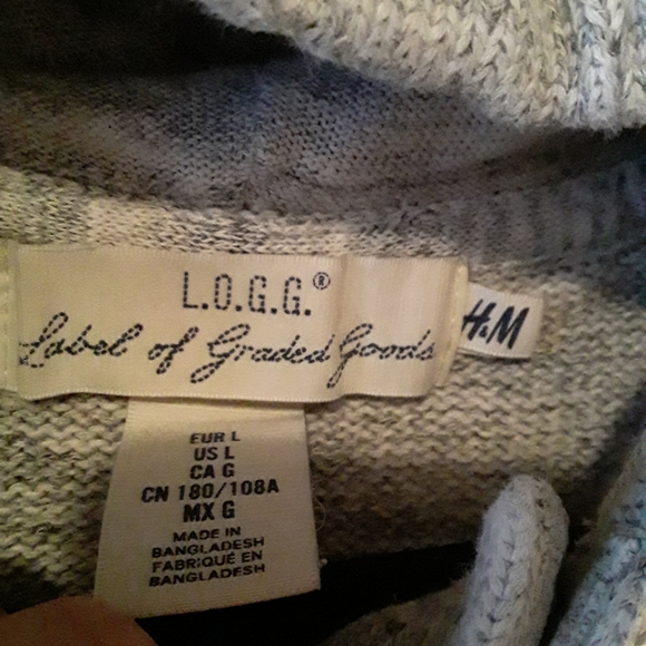 H&M L.O.G.G. Mens Sweater With A Button-Up V-Neck - Picture 13 of 14